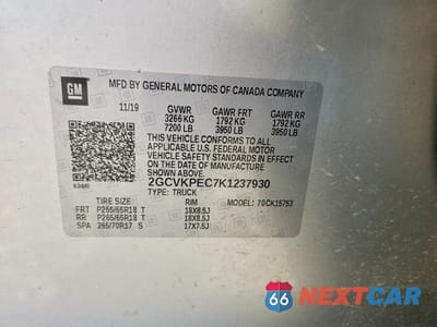 Zdjęcie 12 z 12 samochodu: 2019 CHEVROLET SILVERADO LD K1500 LT VIN:2GCVKPEC7K1237930 - miniatura