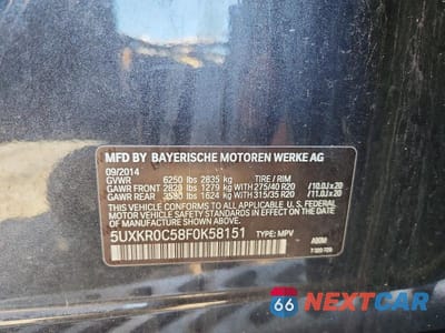 Zdjęcie 13 z 13 samochodu: 2015 BMW X5 XDRIVE35I VIN:5UXKR0C58F0K58151 - miniatura