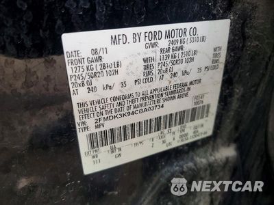 Zdjęcie 13 z 13 samochodu: 2012 FORD EDGE LIMITED VIN:2FMDK3K94CBA03734 - miniatura