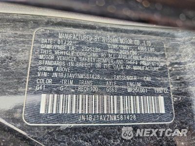 Zdjęcie 14 z 14 samochodu: 2022 NISSAN ROGUE SPORT S VIN:JN1BJ1AV7NW581428 - miniatura