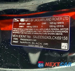 Zdjęcie 10 z 14 samochodu: 2020 JAGUAR F-TYPE VIN:SAJDD5GX0LCK69156 - miniatura