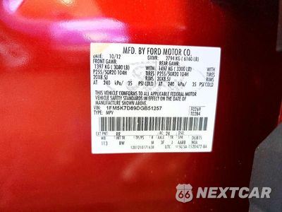 Zdjęcie 14 z 14 samochodu: 2013 FORD EXPLORER XLT VIN:1FM5K7D89DGB51257 - miniatura