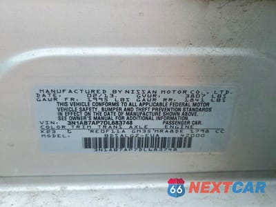 Zdjęcie 12 z 12 samochodu: 2013 NISSAN SENTRA S VIN:3N1AB7AP7DL683748 - miniatura