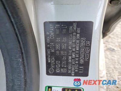 Zdjęcie 13 z 13 samochodu: 2004 HYUNDAI ELANTRA GLS VIN:KMHDN46D84U788458 - miniatura