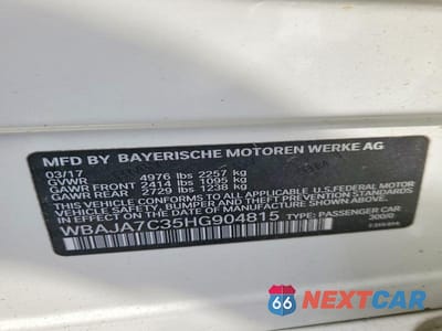 Zdjęcie 12 z 12 samochodu: 2017 BMW 530 XI VIN:WBAJA7C35HG904815 - miniatura