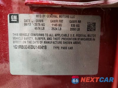 Zdjęcie 13 z 13 samochodu: 2013 CHEVROLET VOLT VIN:1G1RB6E46DU148418 - miniatura
