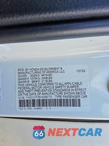 Zdjęcie 12 z 12 samochodu: 2022 HONDA ACCORD SPORT VIN:1HGCV1F36NA089176 - miniatura