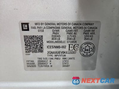 Zdjęcie 14 z 14 samochodu: 2019 CHEVROLET EQUINOX LT VIN:2GNAXUEV0K6115307 - miniatura