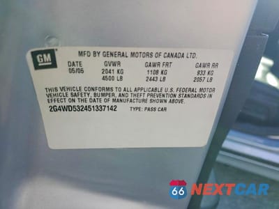Zdjęcie 12 z 12 samochodu: 2005 BUICK LACROSSE CXL VIN:2G4WD532451337142 - miniatura