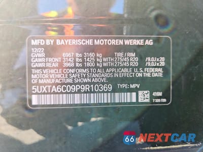Zdjęcie 13 z 13 samochodu: 2023 BMW X5 XDRIVE45E VIN:5UXTA6C09P9R10369 - miniatura