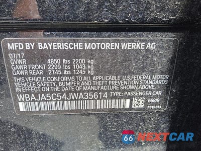 Zdjęcie 12 z 12 samochodu: 2018 BMW 530 I VIN:WBAJA5C54JWA35614 - miniatura