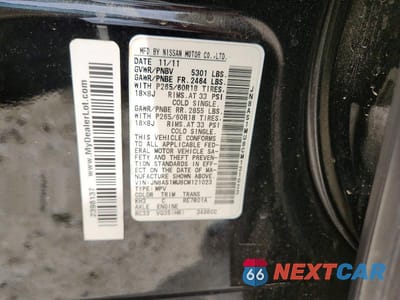 Zdjęcie 13 z 13 samochodu: 2012 INFINITI FX35 BASE VIN:JN8AS1MU8CM121023 - miniatura