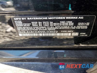 Zdjęcie 13 z 13 samochodu: 2022 BMW X5 M50I VIN:5UXJU4C04N9L03022 - miniatura