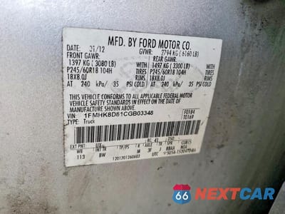 Zdjęcie 13 z 13 samochodu: 2012 FORD EXPLORER XLT VIN:1FMHK8D81CGB03348 - miniatura