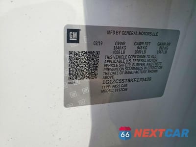 Zdjęcie 12 z 12 samochodu: 2019 CHEVROLET MALIBU LS VIN:1G1ZC5ST8KF170439 - miniatura