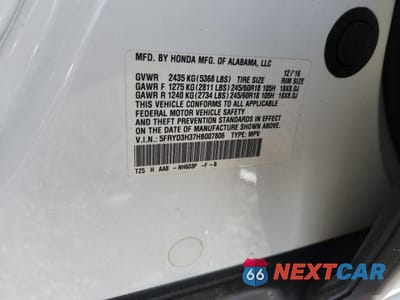 Zdjęcie 13 z 13 samochodu: 2017 ACURA MDX VIN:5FRYD3H37HB007806 - miniatura