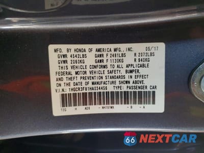 Zdjęcie 13 z 13 samochodu: 2017 HONDA ACCORD EXL VIN:1HGCR3F81HA034456 - miniatura