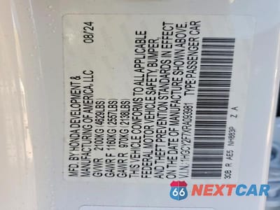 Zdjęcie 12 z 12 samochodu: 2024 HONDA ACCORD HYBRID SPORT-L VIN:1HGCY2F7XRA093981 - miniatura