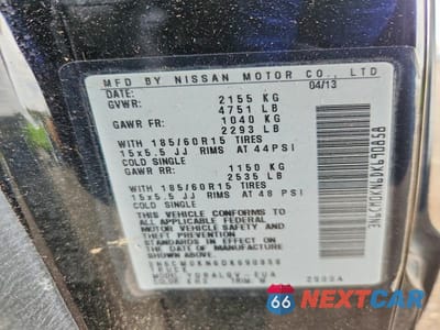 Zdjęcie 13 z 13 samochodu: 2013 NISS NV200 S VIN:3N6CM0KN6DK690858 - miniatura