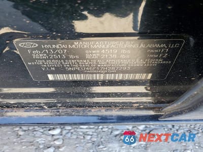 Zdjęcie 12 z 12 samochodu: 2007 HYUNDAI SONATA SE VIN:5NPEU46F17H287293 - miniatura
