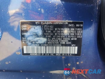 Zdjęcie 13 z 13 samochodu: 2020 SUBARU ASCENT PREMIUM VIN:4S4WMACDXL3409608 - miniatura