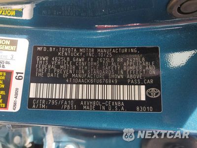 Zdjęcie 12 z 12 samochodu: 2026 TOYOTA CAMRY LE VIN:4T1DAACK6TU676849 - miniatura