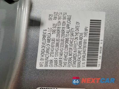 Zdjęcie 13 z 13 samochodu: 2026 HONDA ODYSSEY EXL VIN:5FNRL6H63TB016810 - miniatura