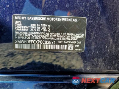 Zdjęcie 12 z 12 samochodu: 2023 BMW 330I VIN:3MW69FF0XP8C83871 - miniatura