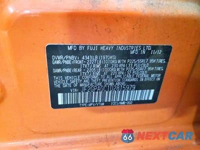 Zdjęcie 13 z 13 samochodu: 2013 SUBARU XV CROSSTREK 2.0 LIMITED VIN:JF2GPAGC1D2815979 - miniatura