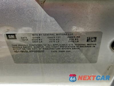 Zdjęcie 12 z 12 samochodu: 2015 CHEVROLET MALIBU LS VIN:1G11B5SL1FF205537 - miniatura