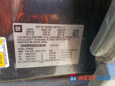 Zdjęcie 13 z 13 samochodu: 2014 CHEVROLET TRAVERSE LS VIN:1GNKRFKD9EJ248466 - miniatura
