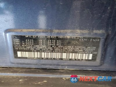 Zdjęcie 12 z 12 samochodu: 2013 SUBARU LEGACY 2.5I LIMITED VIN:4S3BMBL69D3031941 - miniatura