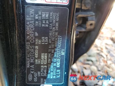 Zdjęcie 13 z 13 samochodu: 2007 KIA SPORTAGE LX VIN:KNDJE723777430227 - miniatura