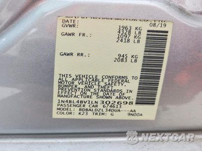 Zdjęcie 13 z 13 samochodu: 2020 NISSAN ALTIMA S VIN:1N4BL4BV1LN302698 - miniatura
