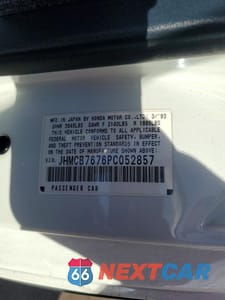 Zdjęcie 12 z 12 samochodu: 1993 HONDA ACCORD EX VIN:JHMCB7676PC052857 - miniatura
