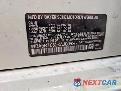 Zdjęcie 12 z 12 samochodu: 2019 BMW 330XI VIN:WBA5R7C52KAJ80636 - miniatura