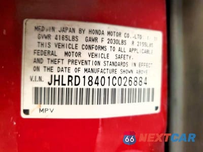 Zdjęcie 12 z 12 samochodu: 2001 HONDA CR-V LX VIN:JHLRD18401C026884 - miniatura