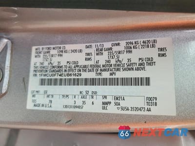 Zdjęcie 13 z 13 samochodu: 2014 FORD ESCAPE S VIN:1FMCU0F74EUB61629 - miniatura