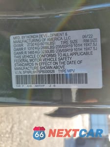 Zdjęcie 13 z 13 samochodu: 2023 HONDA ODYSSEY SPORT-L VIN:5FNRL6H75PB000526 - miniatura
