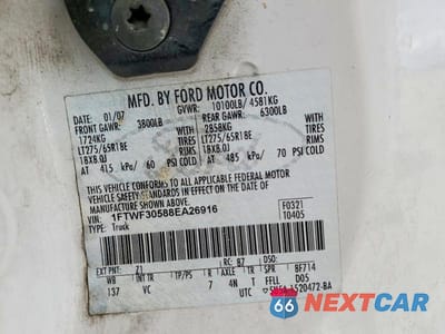 Zdjęcie 12 z 12 samochodu: 2008 FORD F350 SRW SUPER DUTY VIN:1FTWF30588EA26916 - miniatura