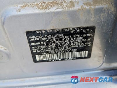 Zdjęcie 13 z 13 samochodu: 2014 SUBARU XV CROSSTREK 2.0 LIMITED VIN:JF2GPAKC6E8229588 - miniatura
