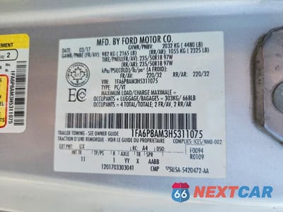 Zdjęcie 13 z 13 samochodu: 2017 FORD MUSTANG VIN:1FA6P8AM3H5311075 - miniatura