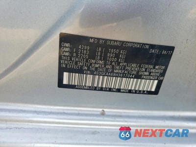 Zdjęcie 13 z 13 samochodu: 2017 SUBARU IMPREZA VIN:4S3GKAA68H3617044 - miniatura