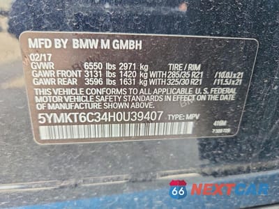 Zdjęcie 12 z 12 samochodu: 2017 BMW X5 M VIN:5YMKT6C34H0U39407 - miniatura
