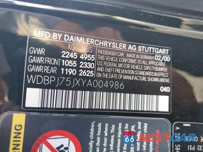 Zdjęcie 12 z 12 samochodu: 2000 MERCEDES-BENZ CL 500 VIN:WDBPJ75JXYA004986 - miniatura