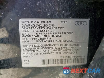 Zdjęcie 14 z 14 samochodu: 2023 AUDI Q5 PREMIUM PLUS 40 VIN:WA1BBAFY8P2078010 - miniatura