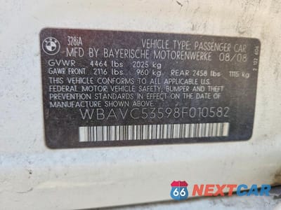 Zdjęcie 12 z 12 samochodu: 2008 BMW 328 I SULEV VIN:WBAVC53598F010582 - miniatura