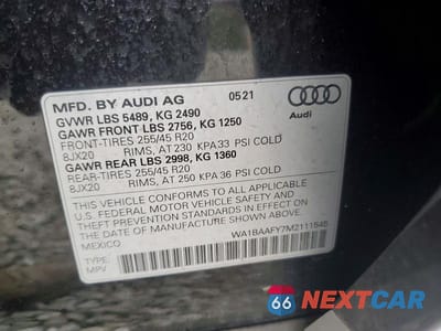 Zdjęcie 13 z 13 samochodu: 2021 AUDI Q5 PREMIUM PLUS VIN:WA1BAAFY7M2111545 - miniatura