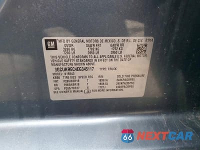Zdjęcie 12 z 12 samochodu: 2014 CHEVROLET SILVERADO K1500 LT VIN:3GCUKREC4EG345117 - miniatura