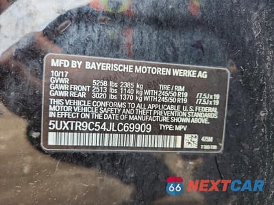 Zdjęcie 13 z 13 samochodu: 2018 BMW X3 XDRIVE30I VIN:5UXTR9C54JLC69909 - miniatura